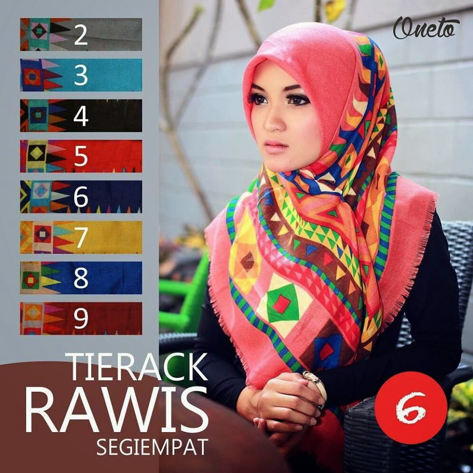 Jilbab Jilbab Segiempat Rawis Tieract Motif 6 By Oneto Jual