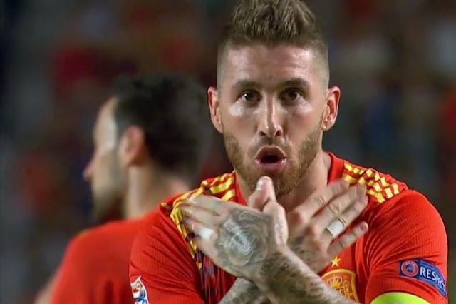 Sergio Ramos made the two-headed eagle, not the Albanian symbol