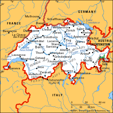 Map Of Switzerland With Cities. Map Of Switzerland With Cities