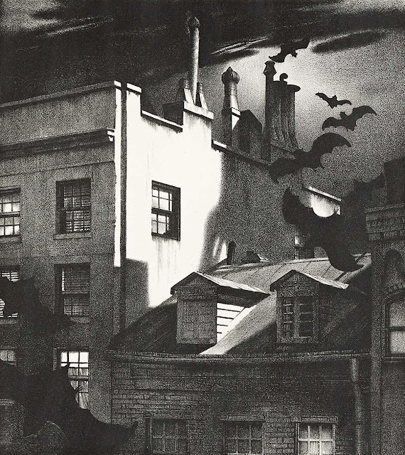 Stow Wengenroth art, urban bats at night
