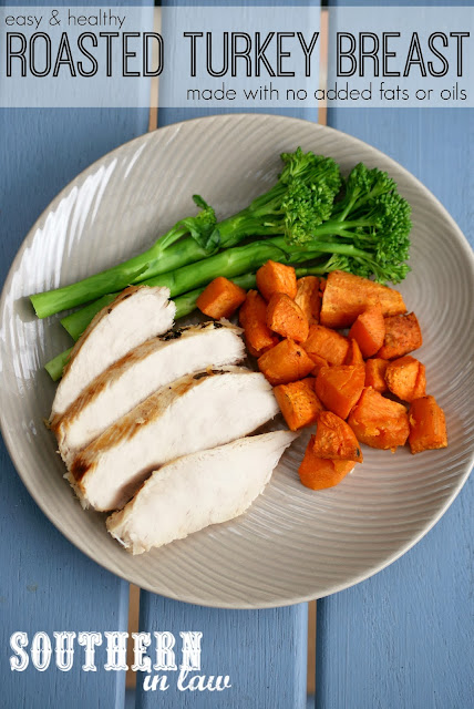 Roasted Turkey Breast without Oil - Healthy Turkey Recipe