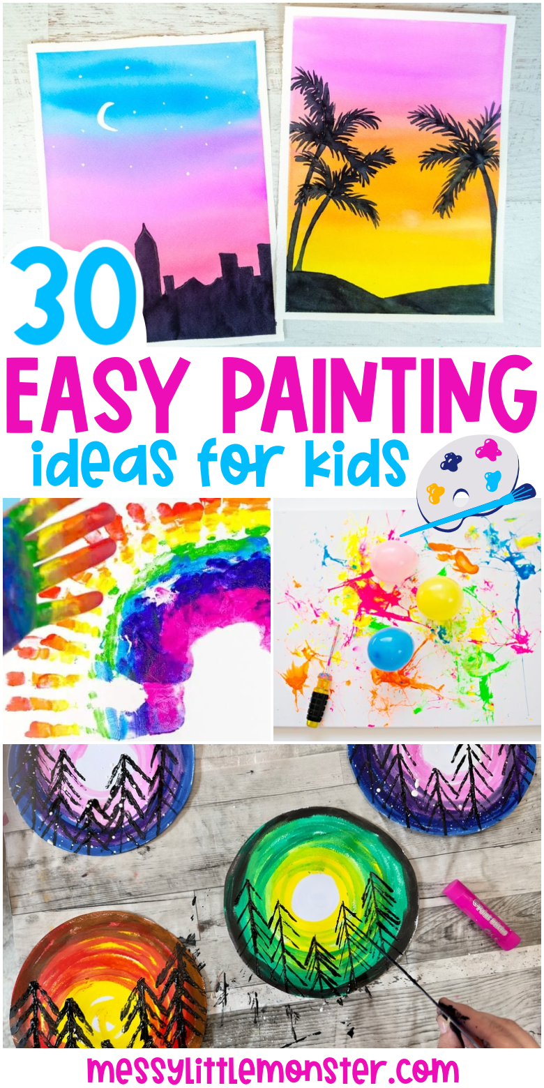 30 More Canvas Painting Ideas  Kids canvas painting, Kids canvas art, Easy canvas  painting