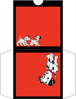 101 Dalmatians in Red and Black, Free Printable CD Labels.