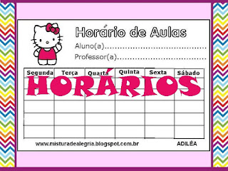 Horários escolares