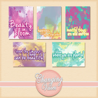 Beauty in Bloom Digital scrapbooking kit by Changing Vases Journal cards