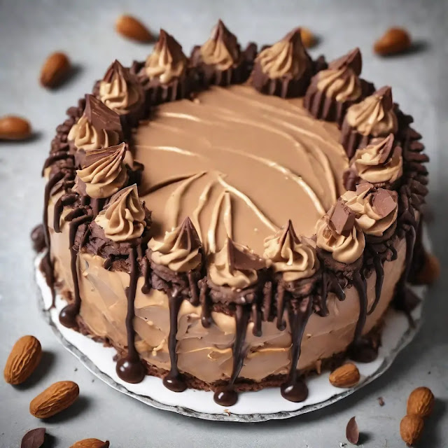 Heavenly Fusion: Decadent Chocolate-Hazelnut Cake with Silky Peanut Butter Icing