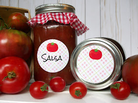 Plaid Tomato canning jar labels