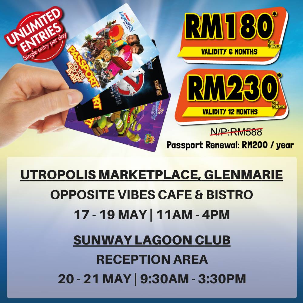 Sunway Lagoon Annual Passport Sale RM230 (Normal Price ...
