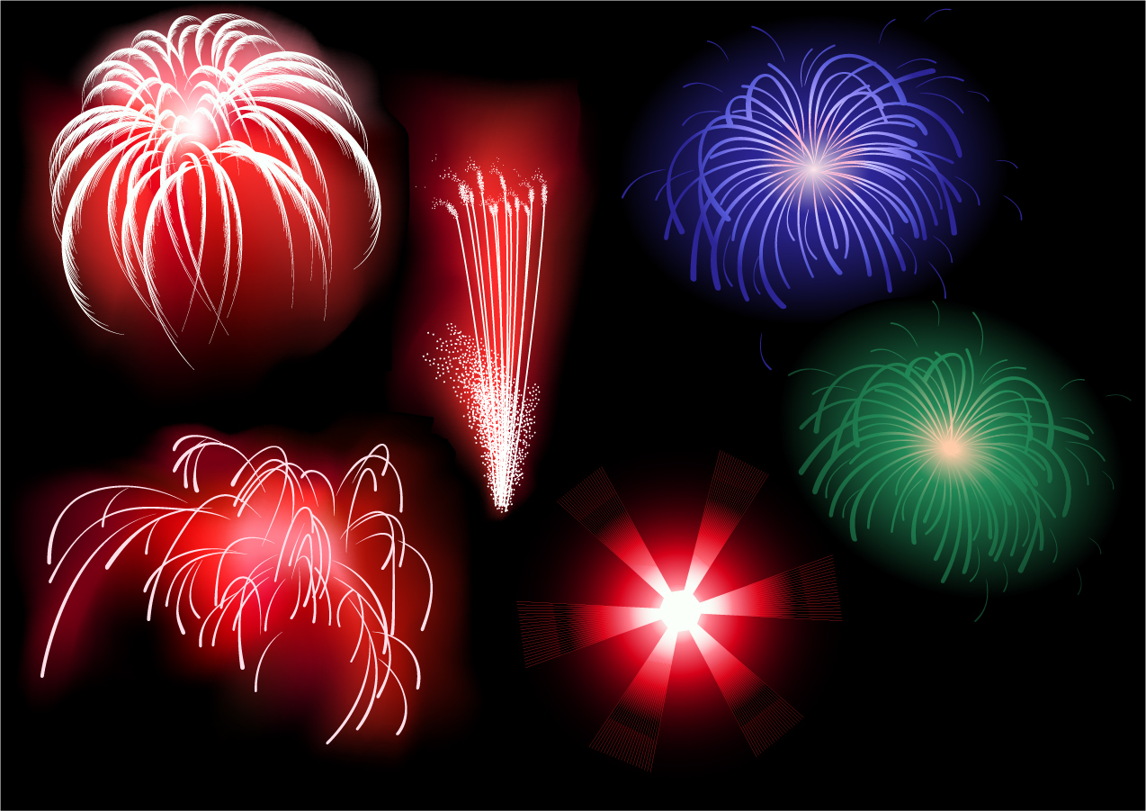 Bezierinfoベジェインフォ 祭日を祝う花火 Festive Atmosphere Fireworks イラスト素材
