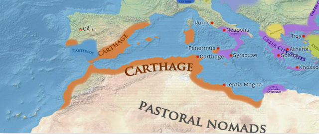 خريطة قرطاج في سنة 700 قبل الميلاد