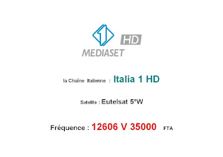 تردد Italia 1 HD 2018 مجانا على القمر يوتلسات 5 درجة غربا