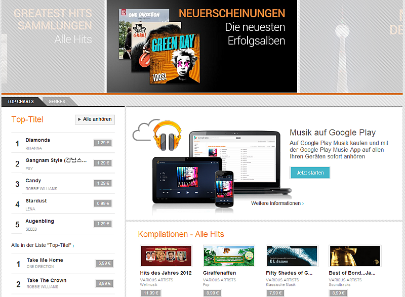 Google Play Music - Google Screenshot von Atomlabor Wuppertal Blog