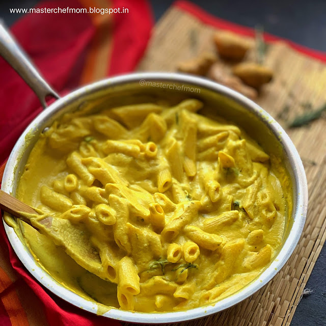 Masterchefmom's Golden Pasta |Turmeric Pasta | Creamy Fresh Turmeric Pasta 