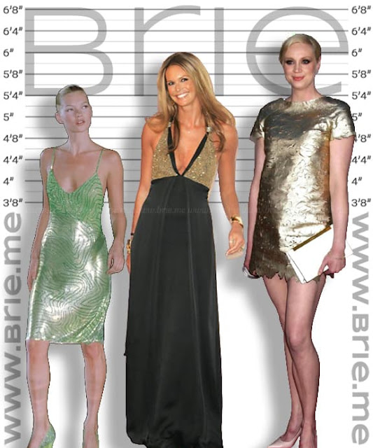 Elle Macpherson standing with Kate Moss and Gwendoline Christie