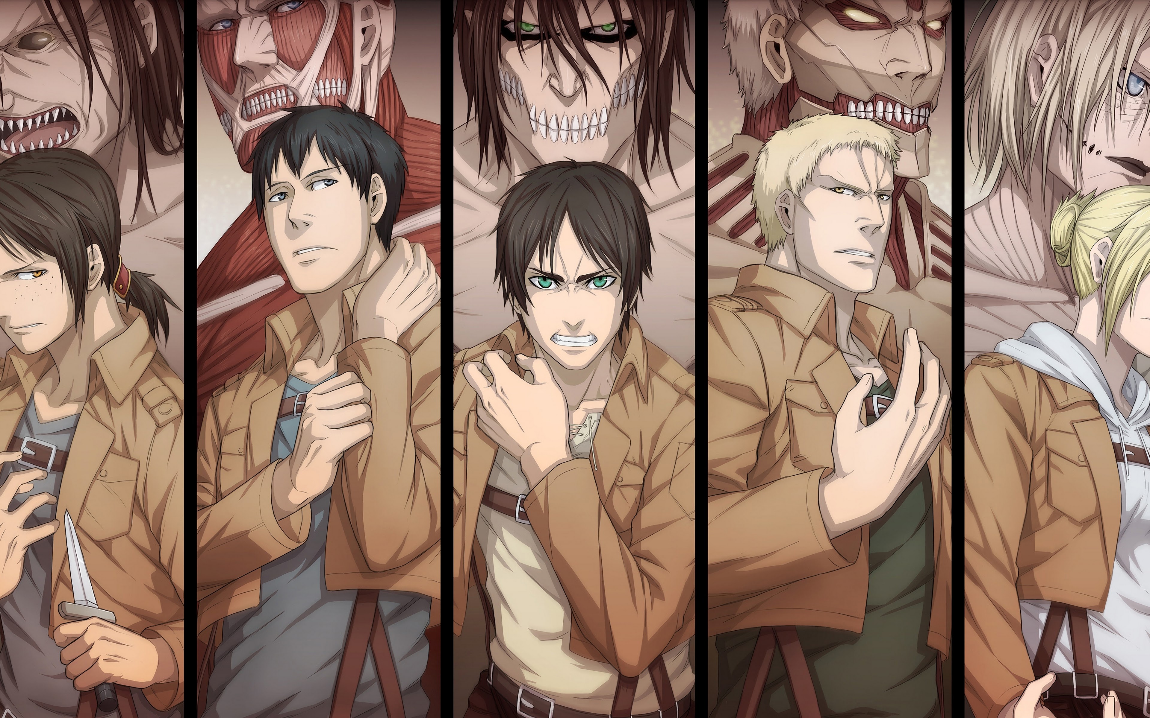 Titan Shifters Attack On Titan 4k Wallpaper 103
