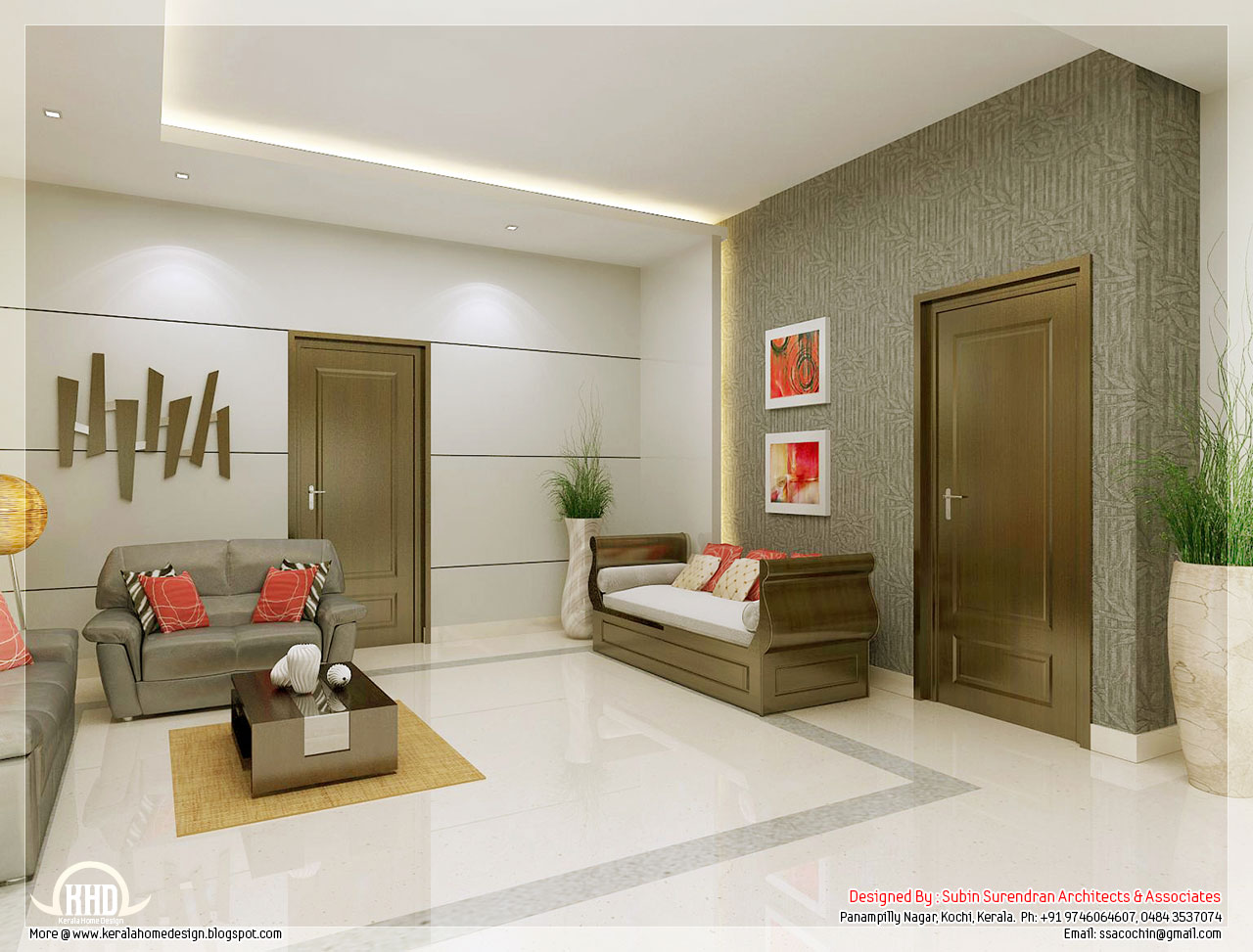 Awesome 3D interior  renderings Kerala House  Design 