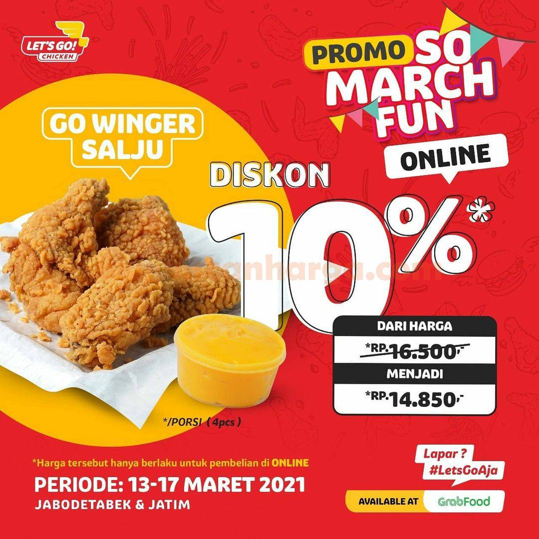 LETS GO CHICKEN SO MARCH FUN – Promo Go Winger Salju Diskon 10%