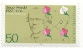 stamp showing Mendel and chart