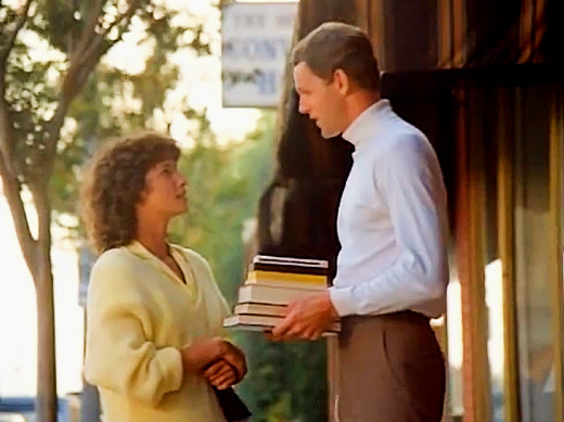 Still - Michael (David Morse) chats with a book store clerk in Prototype (TV movie, 1983)