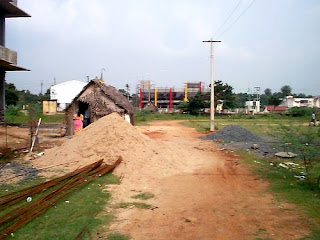 A recent view of construction going on in Jeeva Nagar