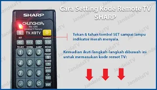 kode remot tv sharp tabung, led, lcd