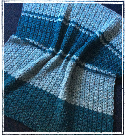 Stonewash Cluster V stitch Baby Blanket