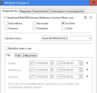 cambiare proprietà file