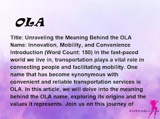 meaning of the name "OLA"