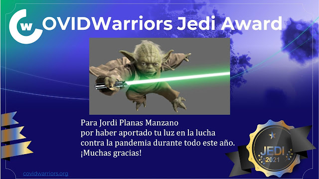 Distinció per col·laborar en la lluita contra la COVID-19 amb COVID Warriors