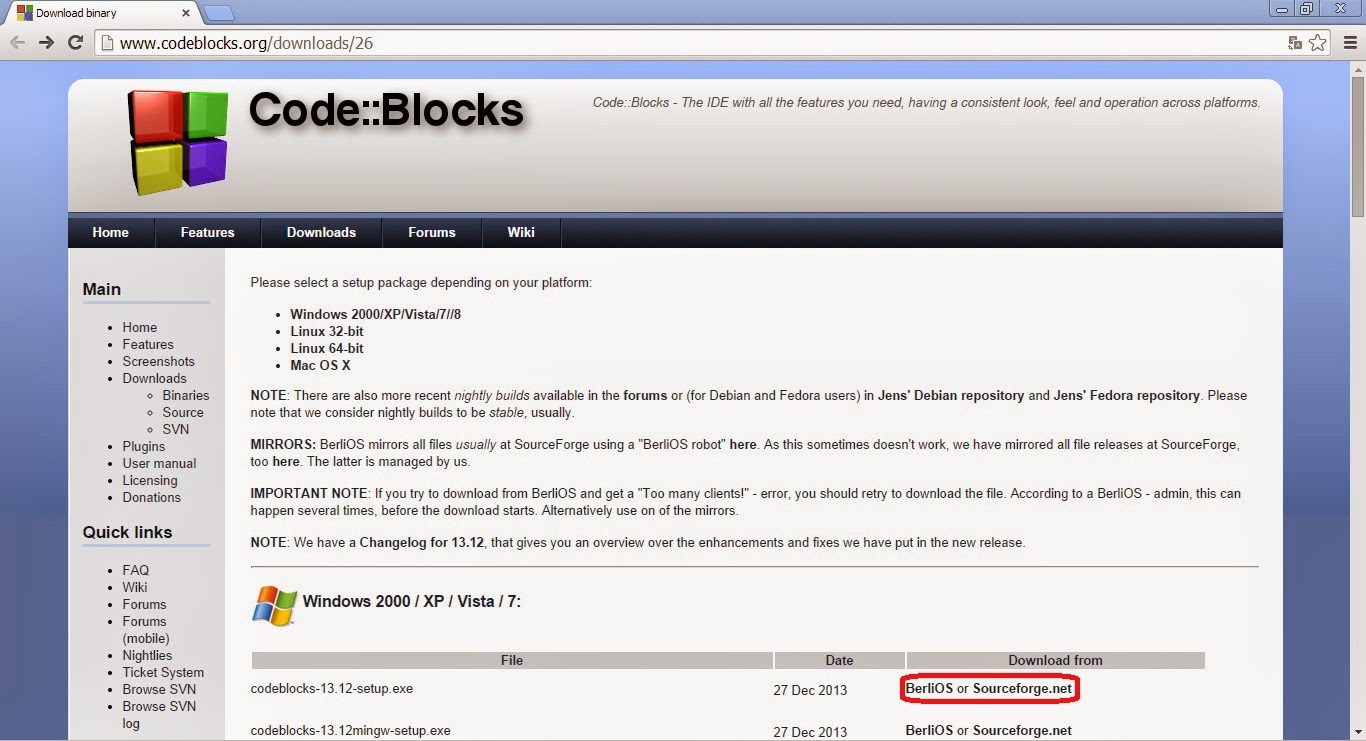 Http www codeblocks org downloads binaries windows
