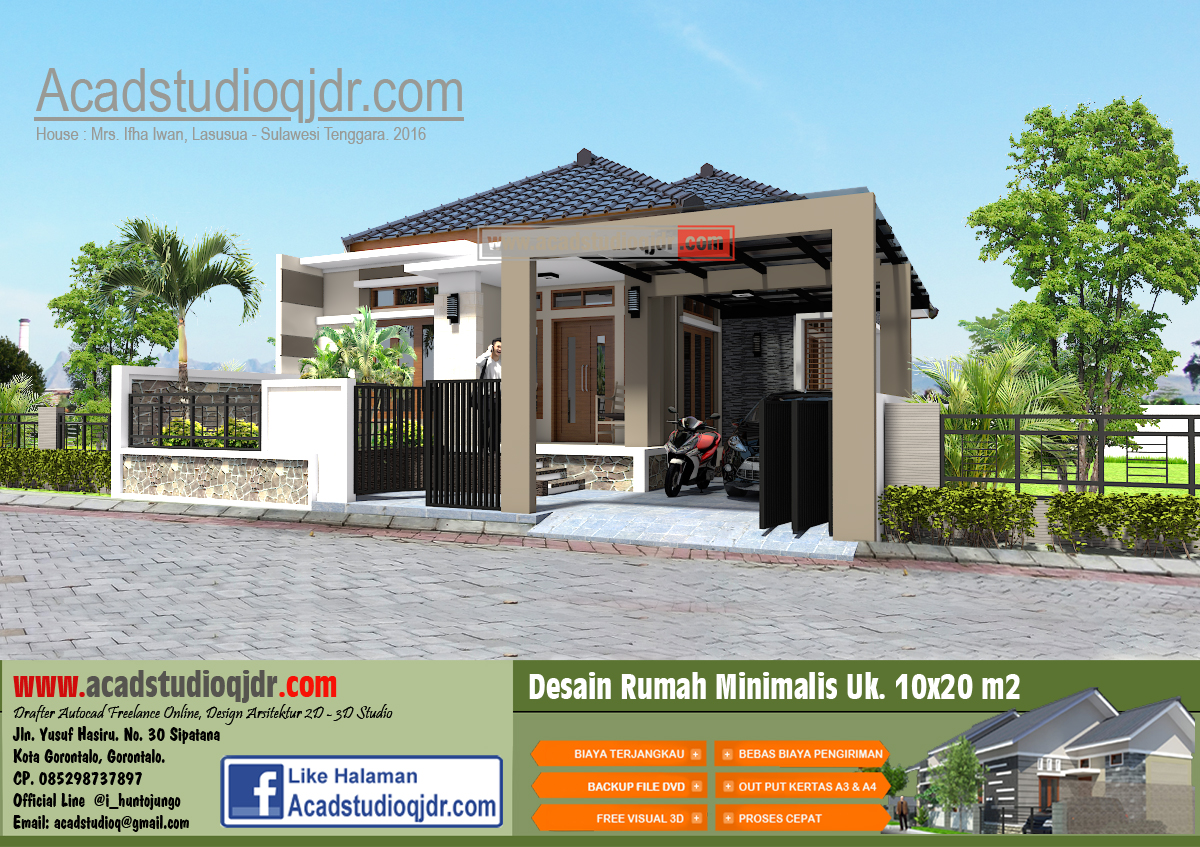 Desain Rumah Tropis Minimalis Di Lahan 10x20 Meter Jasa Desain Rumah