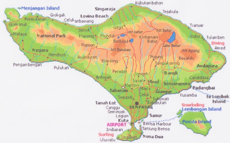16+ Peta Kota Bali