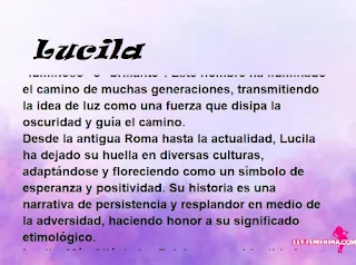 ▷ Significado del nombre Lucila