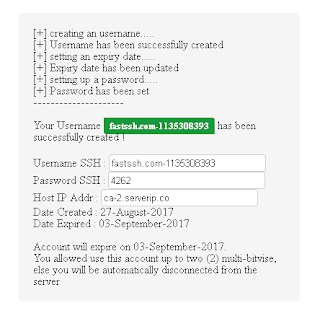 Account Premium SSH Server Canada 2