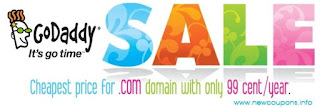 Coupon Godaddy 0.99$ domain.com, mua không giới hạn