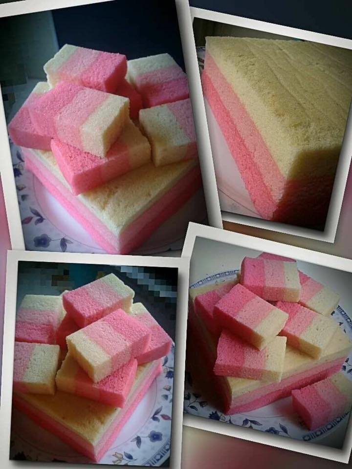 RESEPI KEK KUKUS PINK OMBRE MUDAH DAN SEDAP!