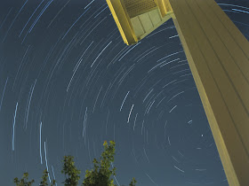 long exposure star trails over indiana