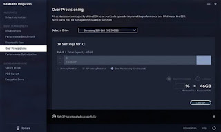 Cara Mengaktifkan Over Provisioning di SSD Samsung