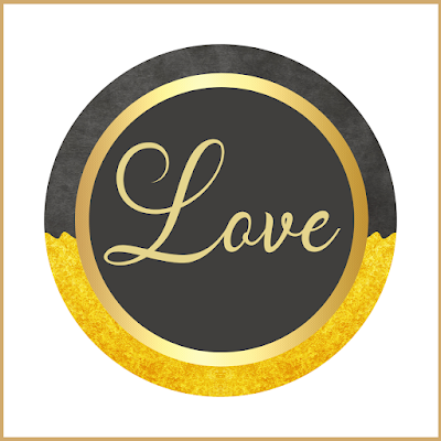 Love Cards - Free Printable Sticker Labels To Decorate Your Home - Gold Black Modern Theme