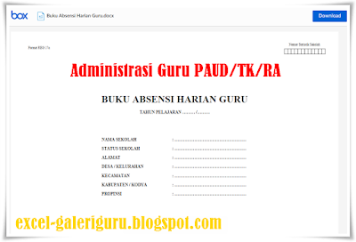 Unduh Gratis Format Administrasi Guru PAUD/TK/RA Sepanjang Masa