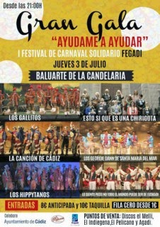 Fegadi celebra este jueves en Cádiz su primer Festival del Carnaval solidario