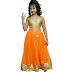 Ishika Garments Orange Gown For Girls