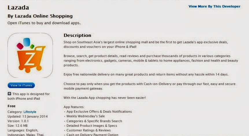 Launching Lazada iOS Apps untuk iPhone Dan iPad