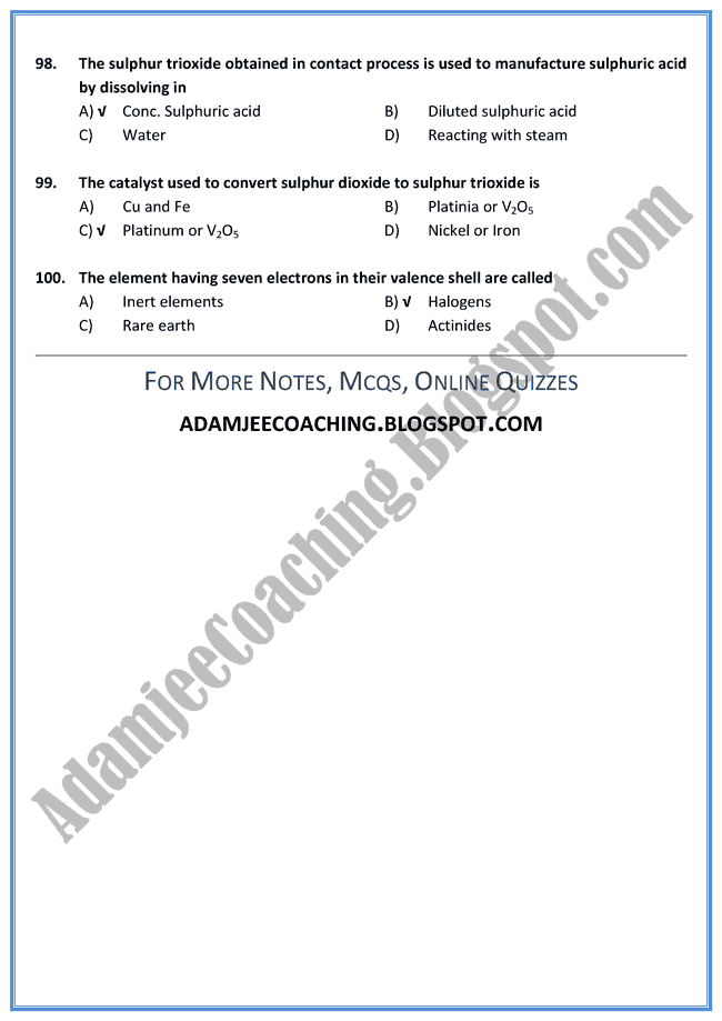 Chemistry Mcqs XII - All Chapters - 300 Mcqs