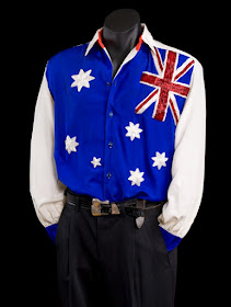 beaded australian flag shirt large
