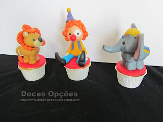 cupcakes circo palhaço leo elefante