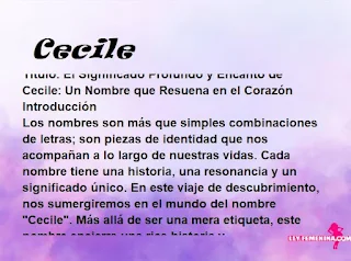 significado del nombre Cecile