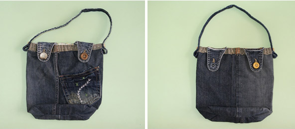 How to sew a small bag of denim old jeans.  DIY step-by-step tutorial. Как сшить сумочку  из джинс