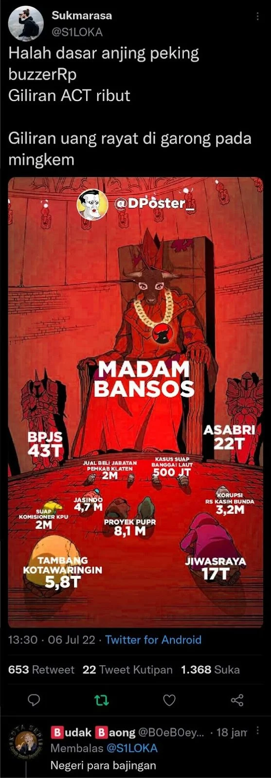 Kasus ACT buzzeRp menggonggong bersahut S1LOKA: Halah dasar anjing peking buzzerRp, Giliran ACT ribut, Giliran uang rayat digarong pada mingkem