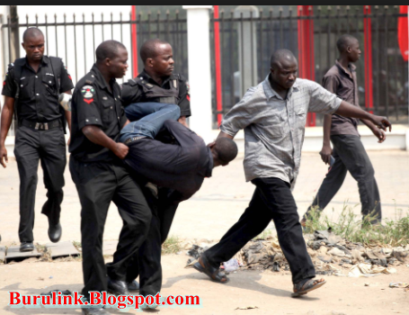 Nigeria Police, paraded two suspected political thugs